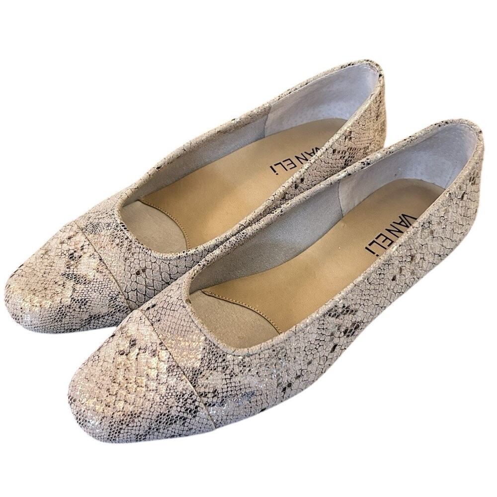 Van Eli Caripo Gold Snake Print Women's Ballet 6M